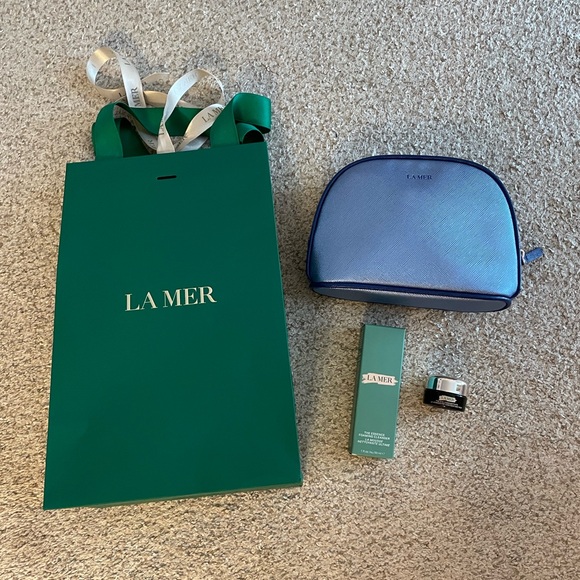 La Mer sample gift set the eye concentrate the essence foaming cleanser bag bow - Picture 2 of 7